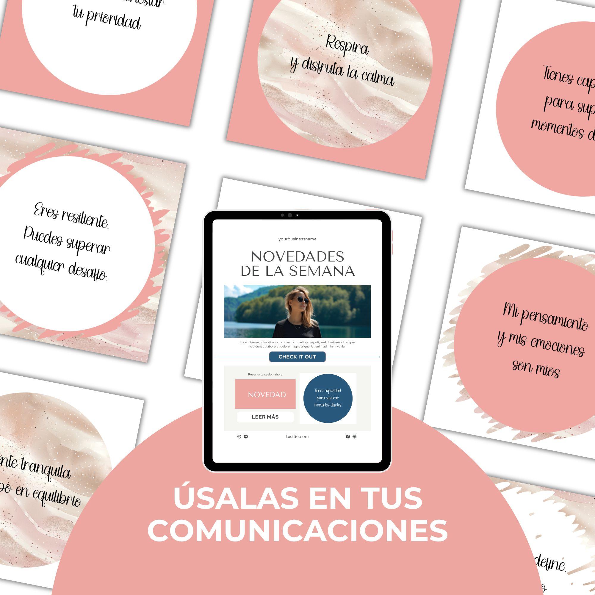 Tarjetas para Redes Sociales - Frases de Bienestar y Sanación - Imagen 8